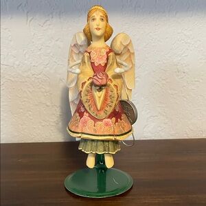 G. Debrekht Red, Gold and Pink  Angel Ornament